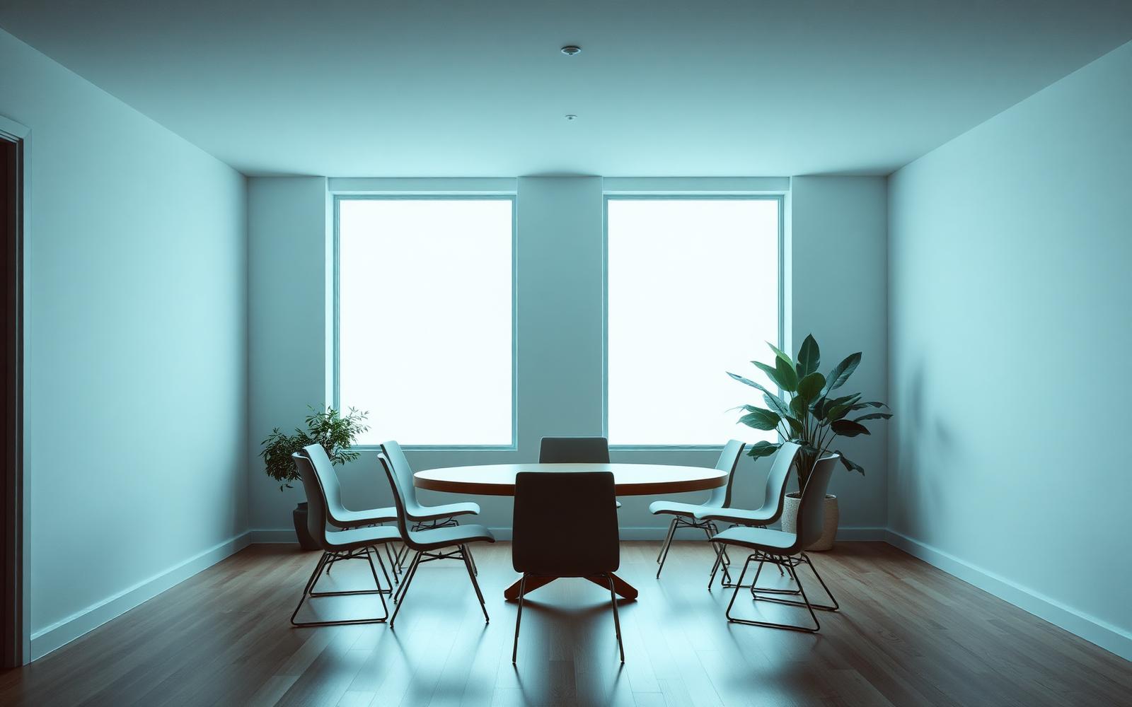 Modern meeting room with thermal comfort considerations