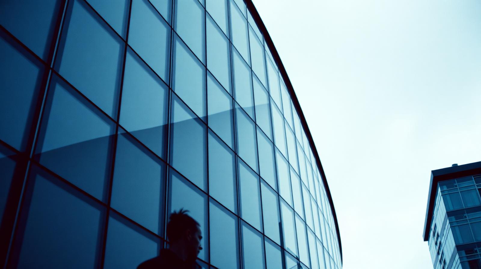 Sealed glazed office facade